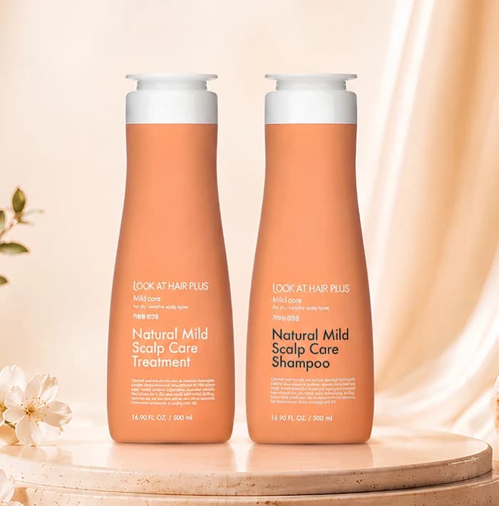 LOOK AT HAIR PLUS Natural Mild Scalp Care Set - 500ml + 500ml