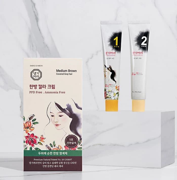DAENG GI MEO RI Medicinal Hair Color Medium Brown - 60gr + 60gr alternate