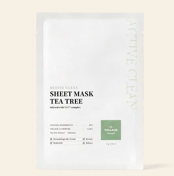 VILLAGE 11 FACTORY ACTIVE CLEAN SHEET MASK TEA TREE